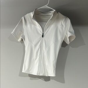 Pulse Short Sleeve Performance Zip-Up – White